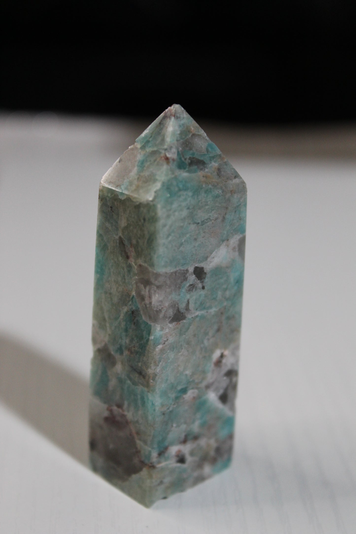 Amazonite Towers with Smokey Quartz Inclusions