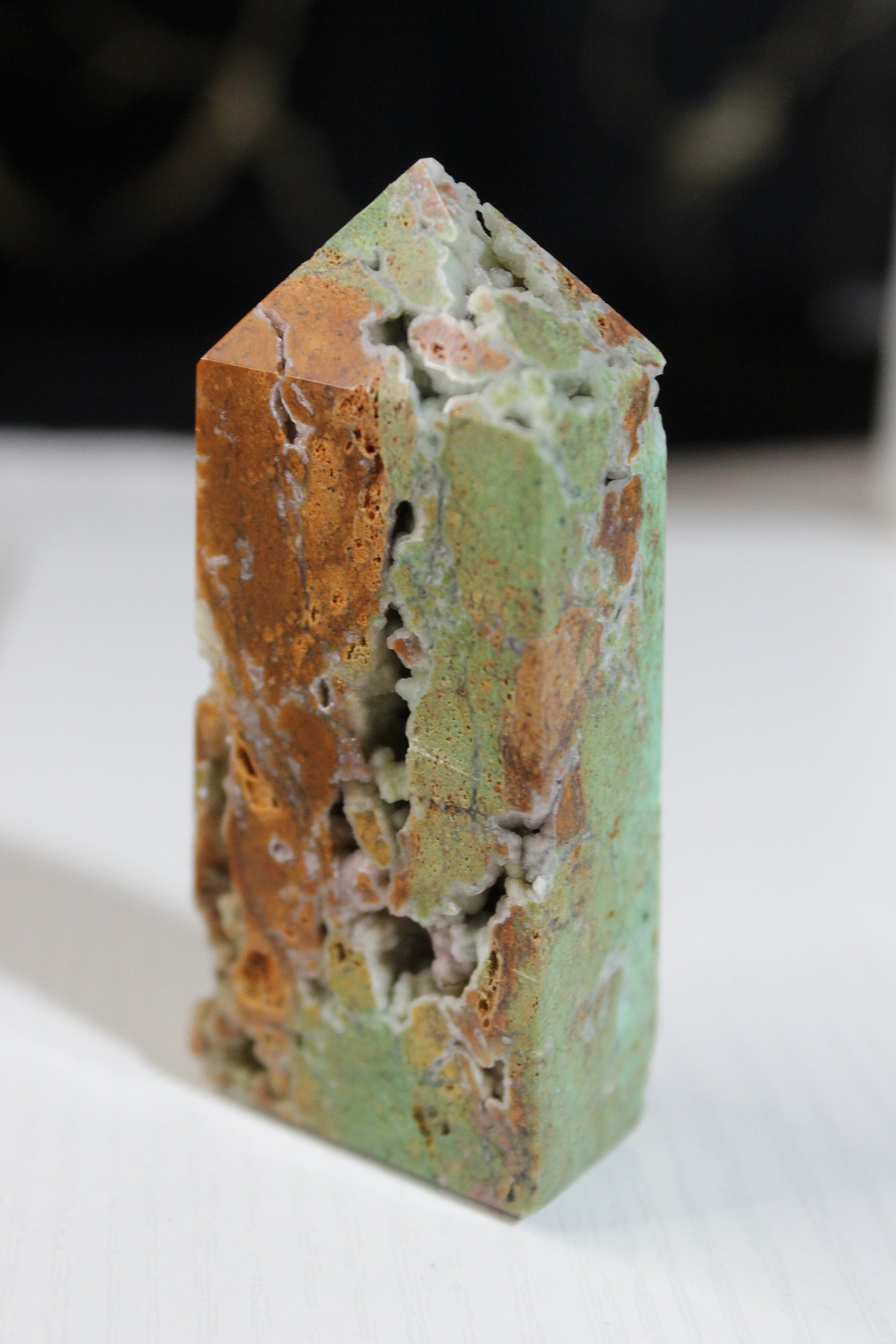 Druzy Chrysoprase Tower