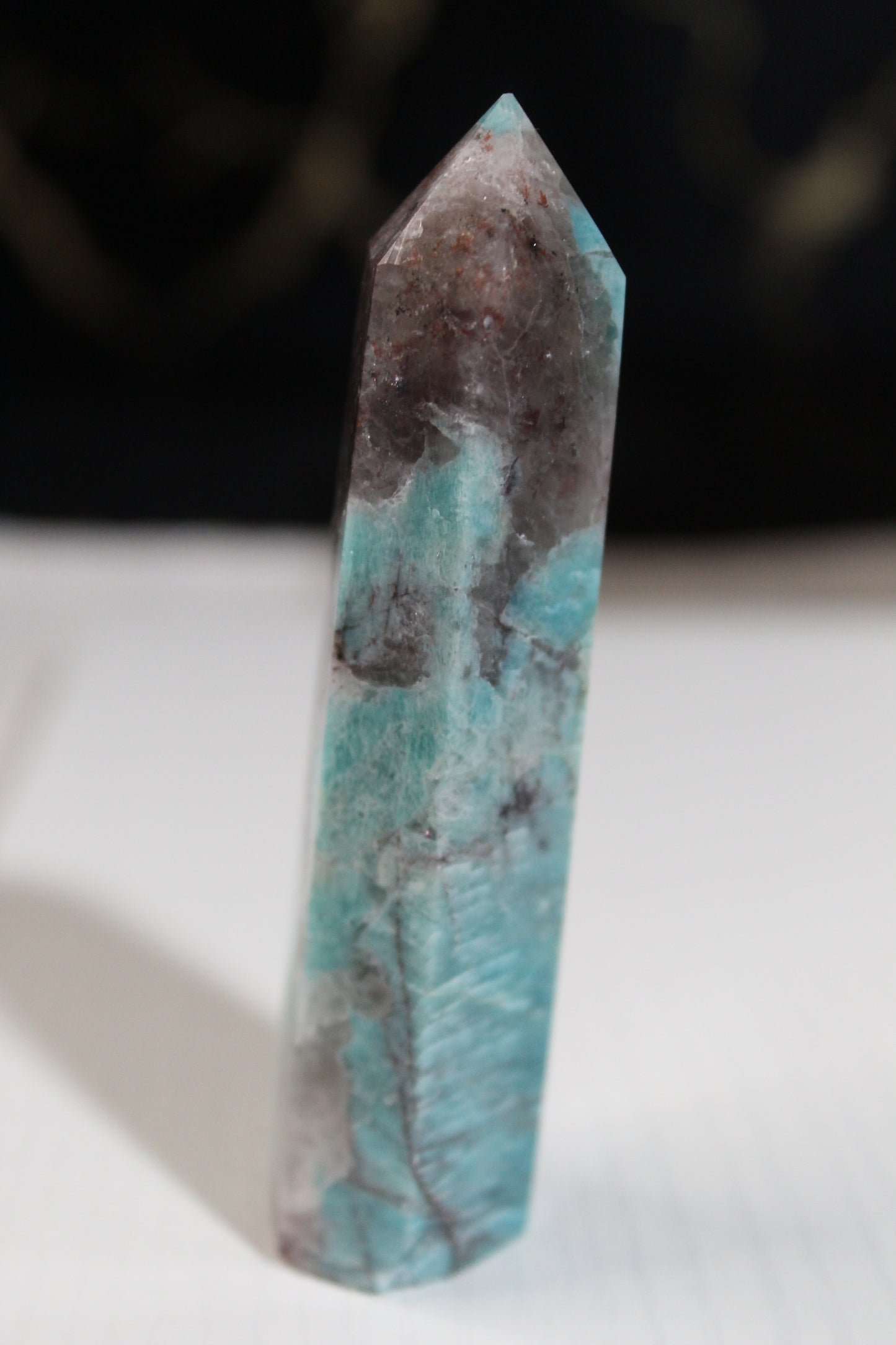 Amazonite Towers with Smokey Quartz Inclusions