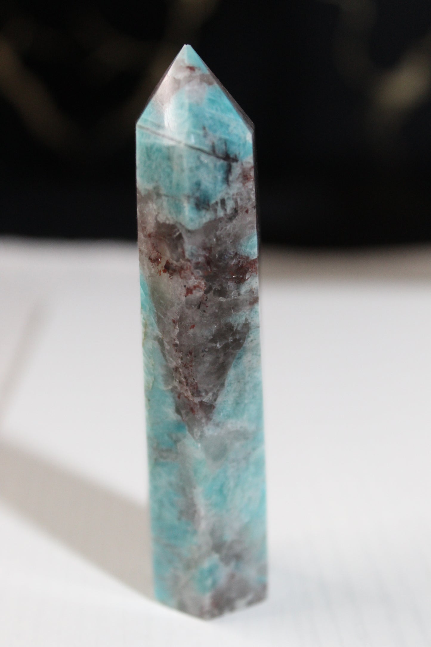 Amazonite Towers with Smokey Quartz Inclusions