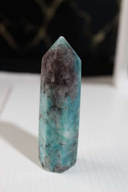 Amazonite Towers with Smokey Quartz Inclusions