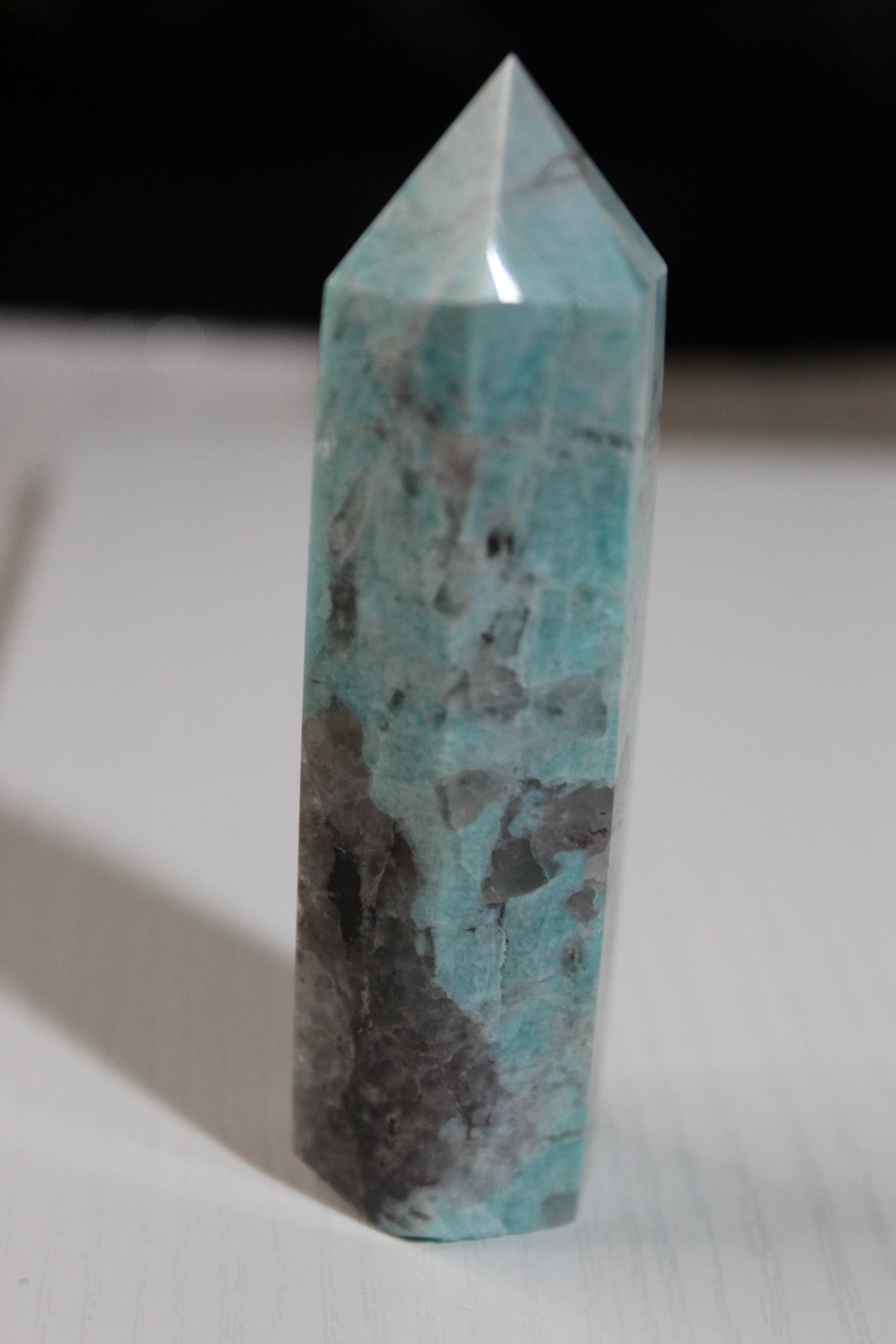 Amazonite Towers with Smokey Quartz Inclusions