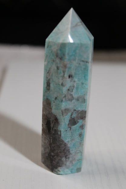 Amazonite Towers with Smokey Quartz Inclusions