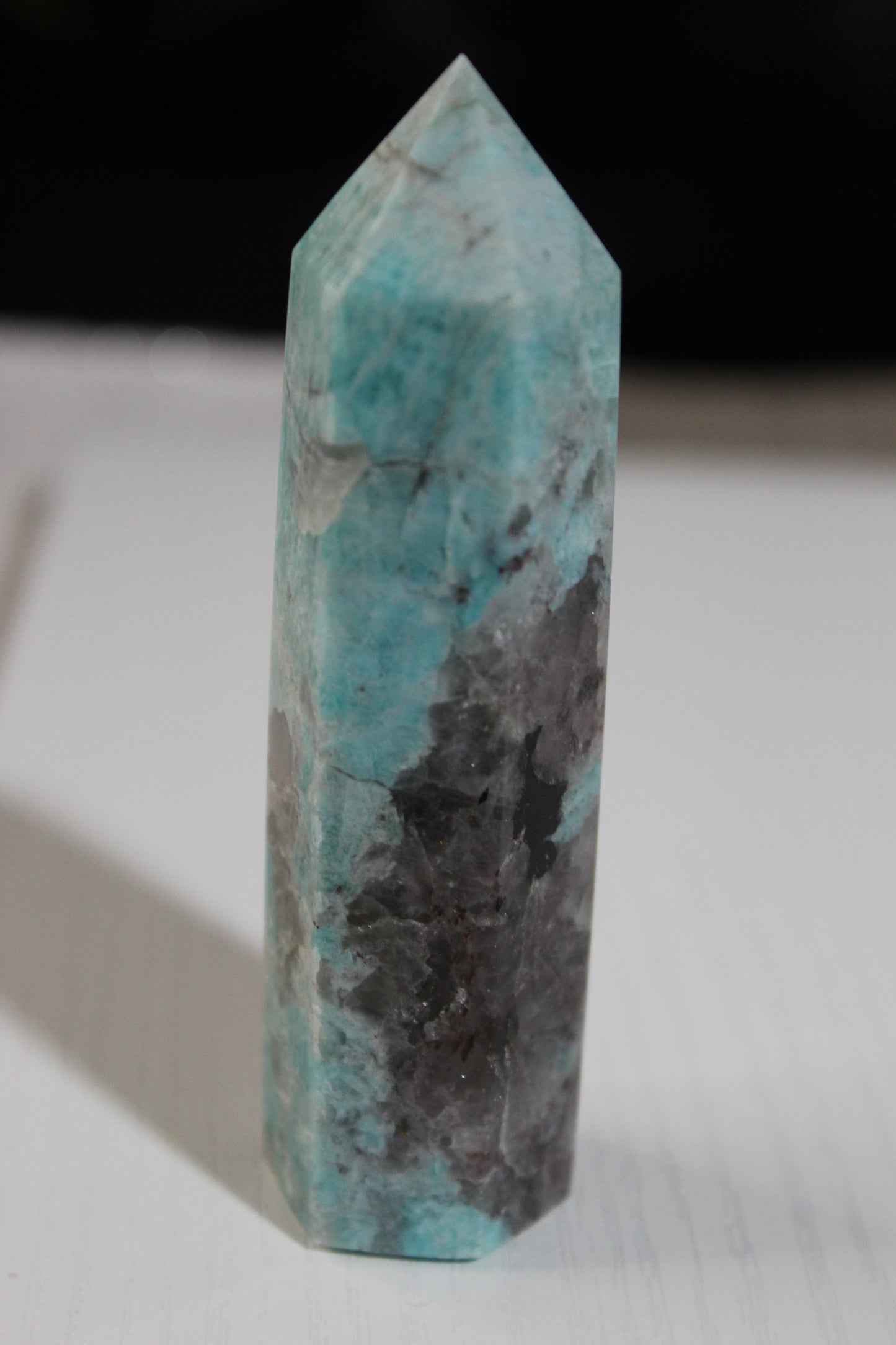 Amazonite Towers with Smokey Quartz Inclusions