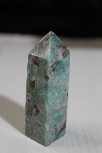 Amazonite Towers with Smokey Quartz Inclusions