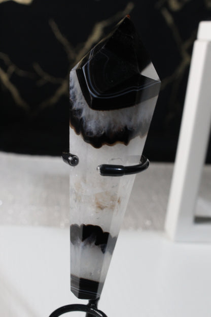 Black Striped Agate Wands