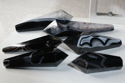 Black Striped Agate Wands