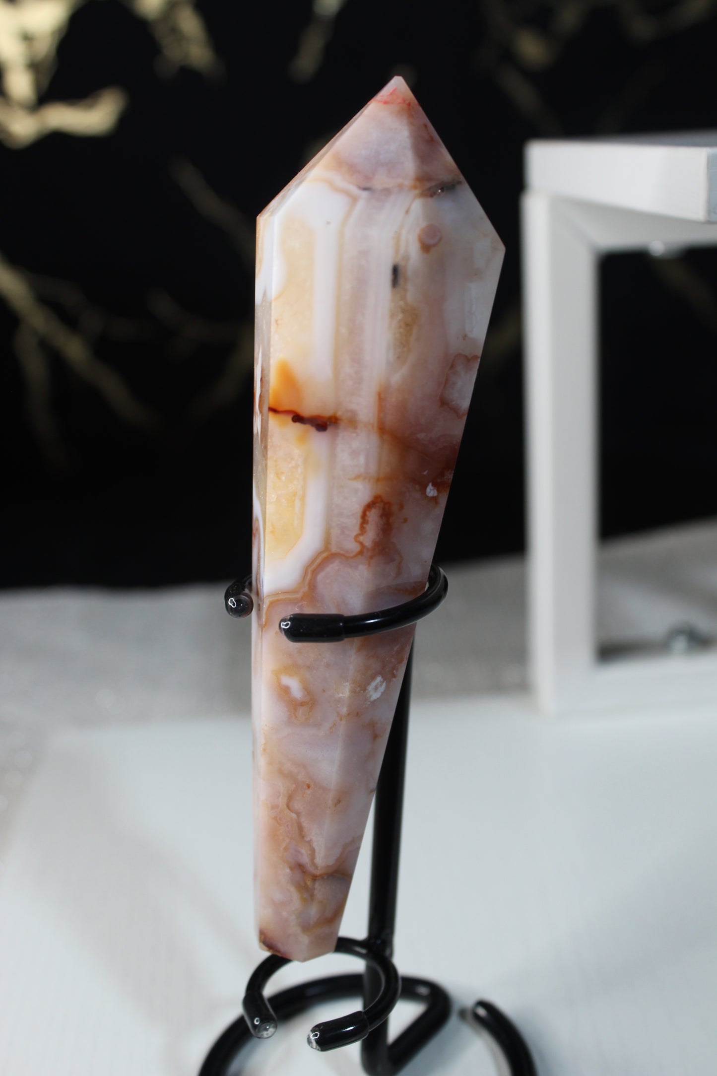 Carnelian Flower Agate Wands