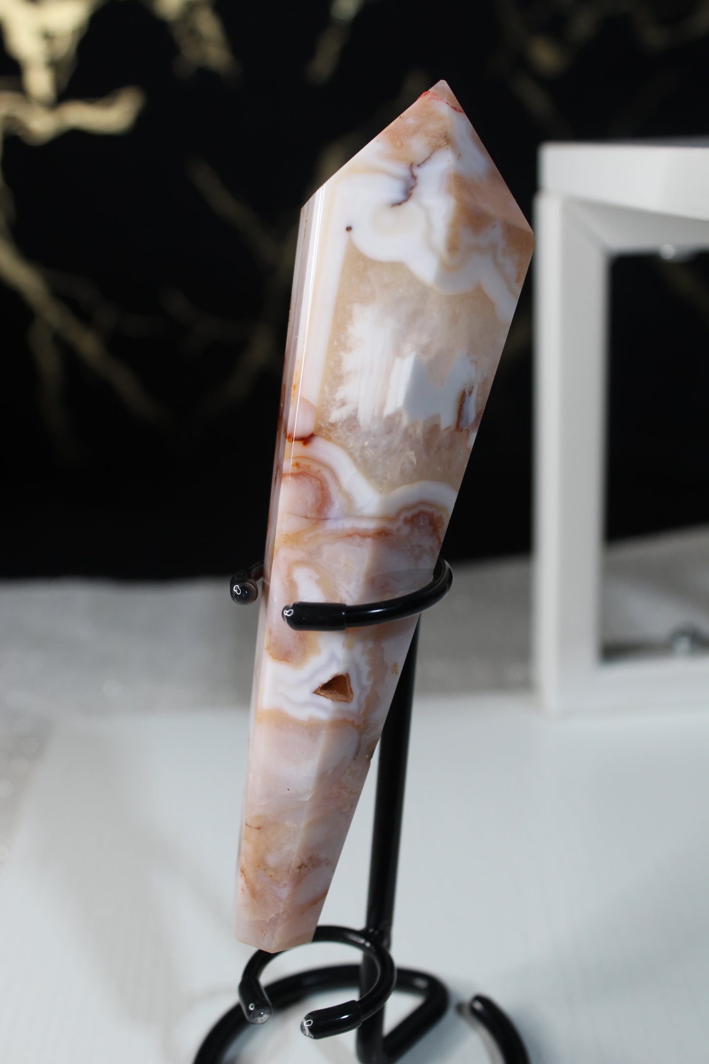 Carnelian Flower Agate Wands