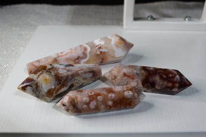 Carnelian Flower Agate Wands