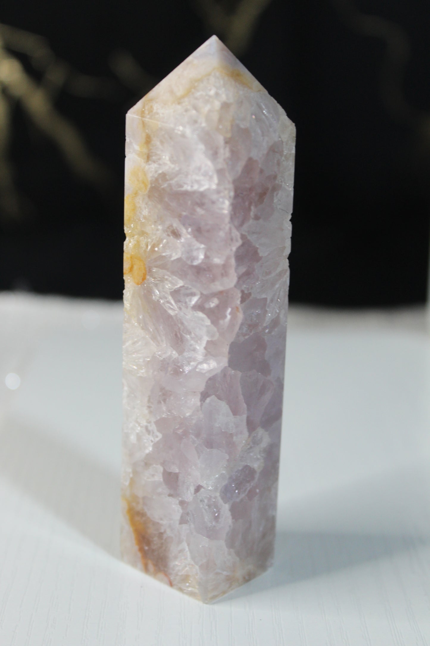 Pink Flower Agate Tower