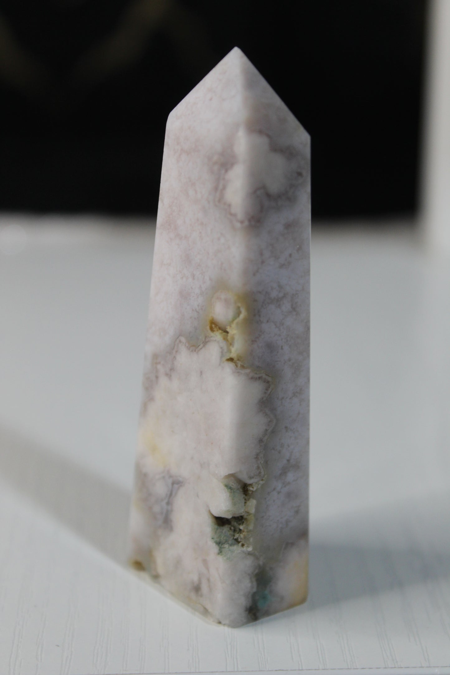 Pink Flower Agate Tower