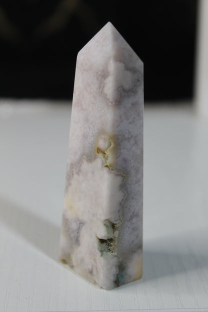 Pink Flower Agate Tower