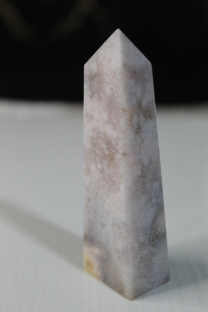 Pink Flower Agate Tower