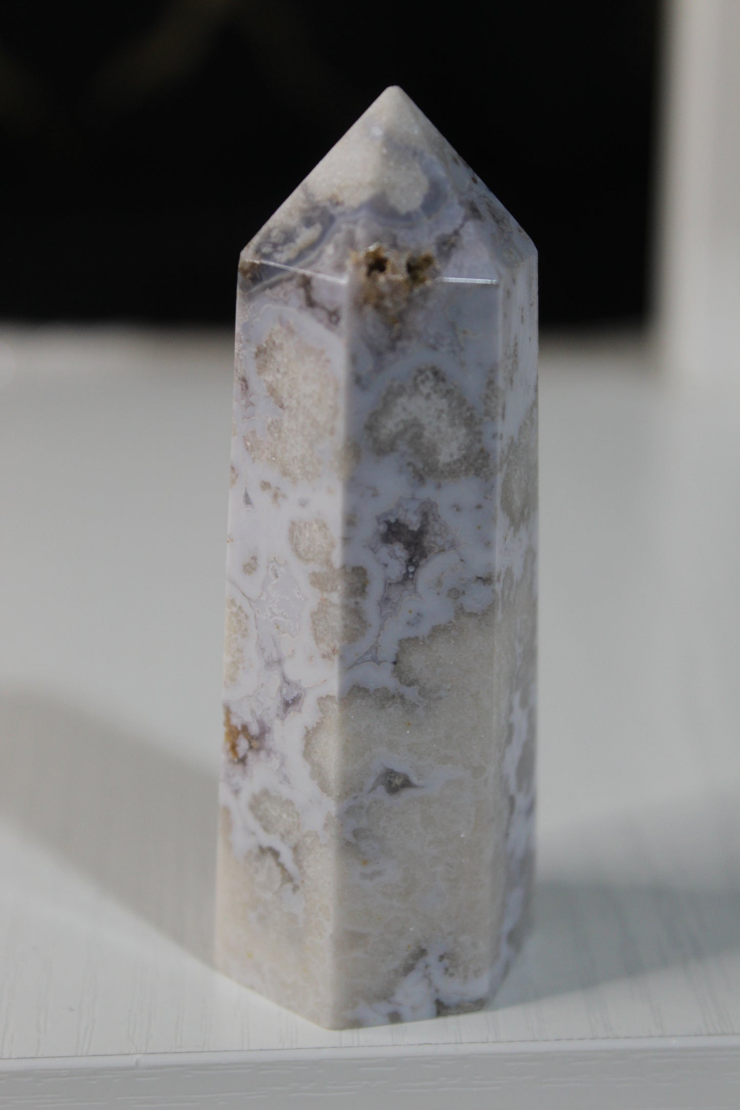 Pink Flower Agate Tower