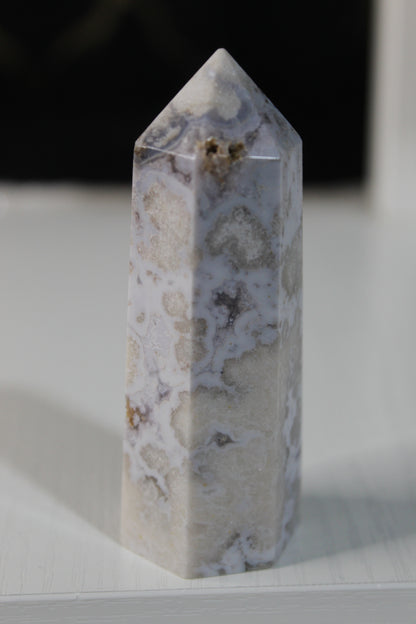 Pink Flower Agate Tower