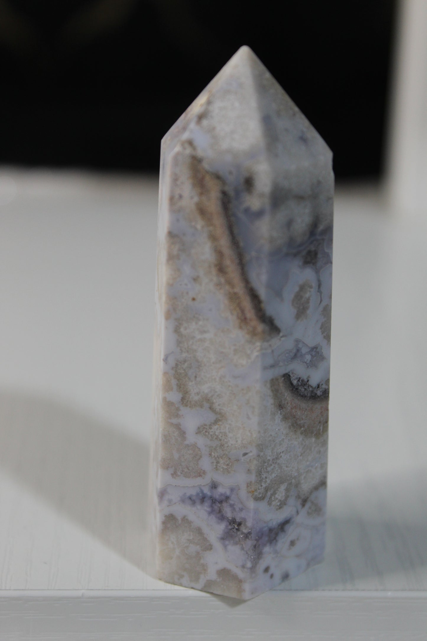 Pink Flower Agate Tower