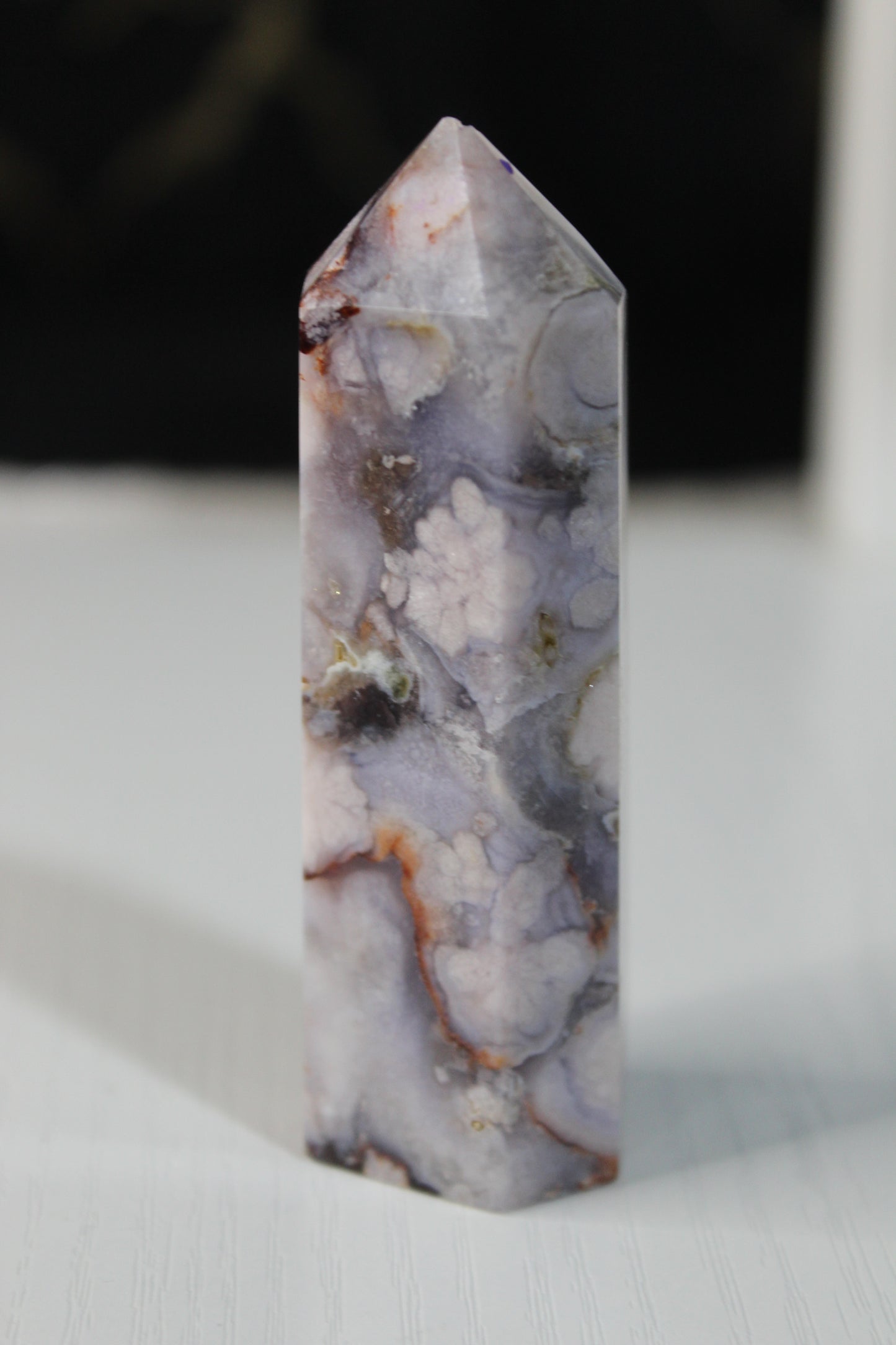 Pink Flower Agate Tower