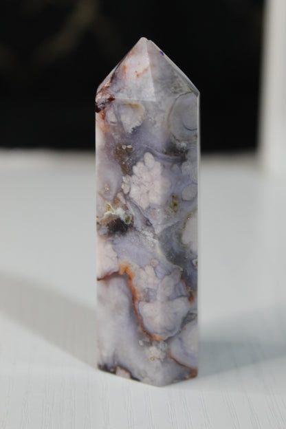 Pink Flower Agate Tower
