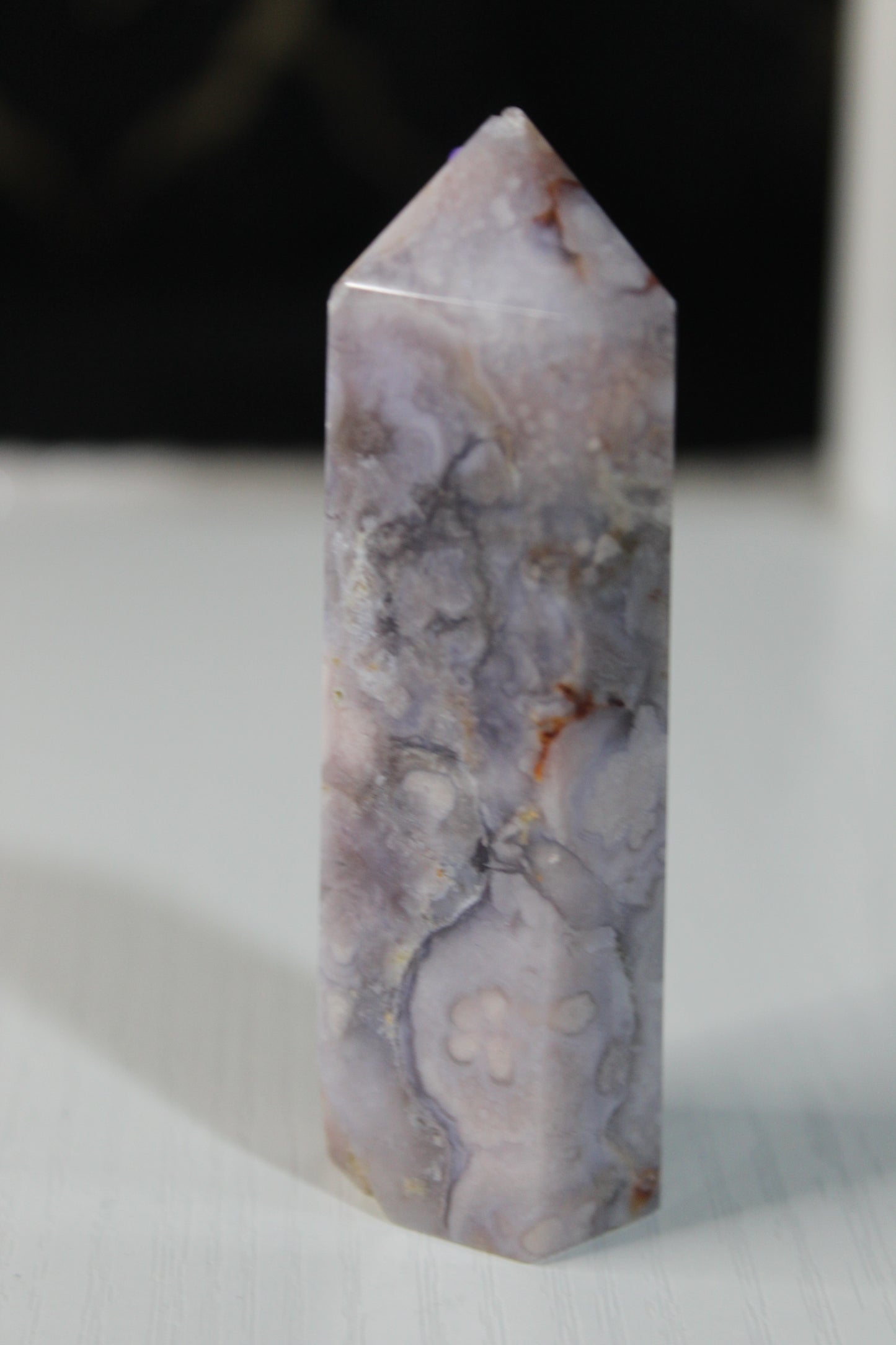 Pink Flower Agate Tower