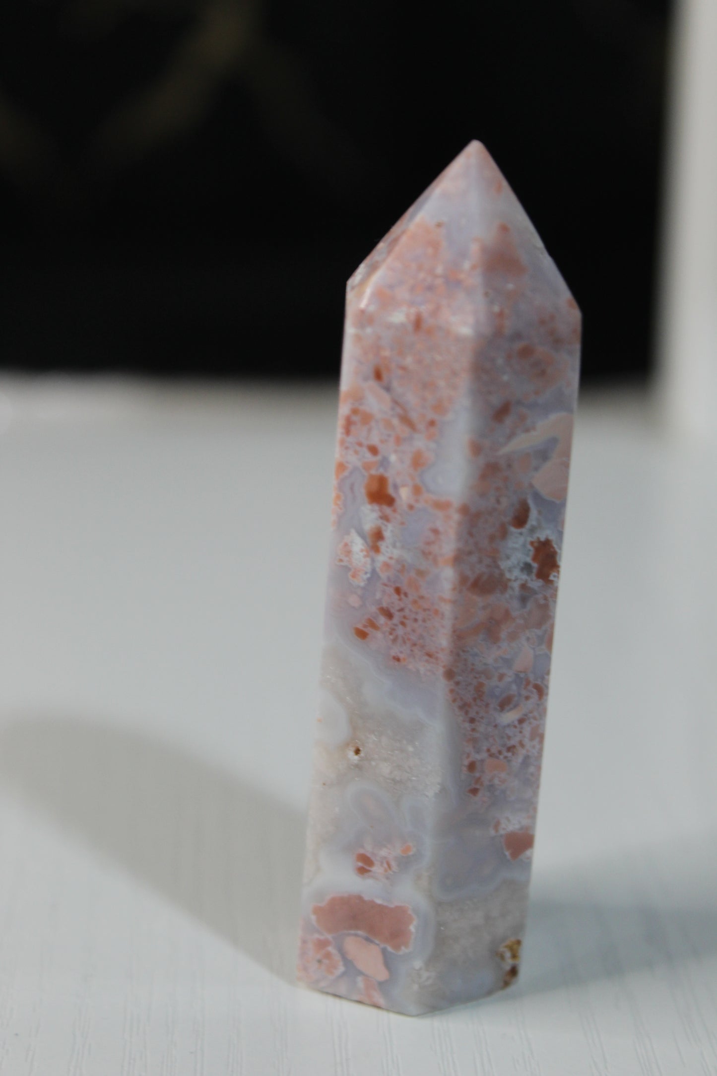 Pink Flower Agate Tower