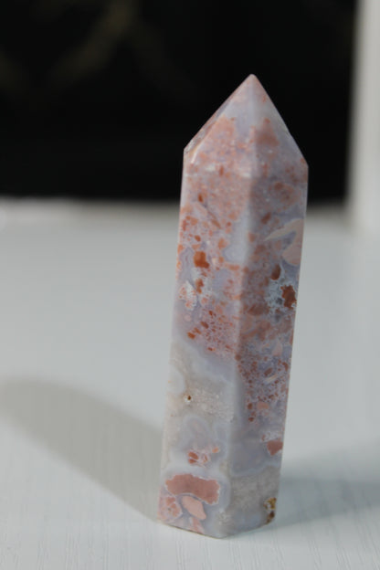 Pink Flower Agate Tower