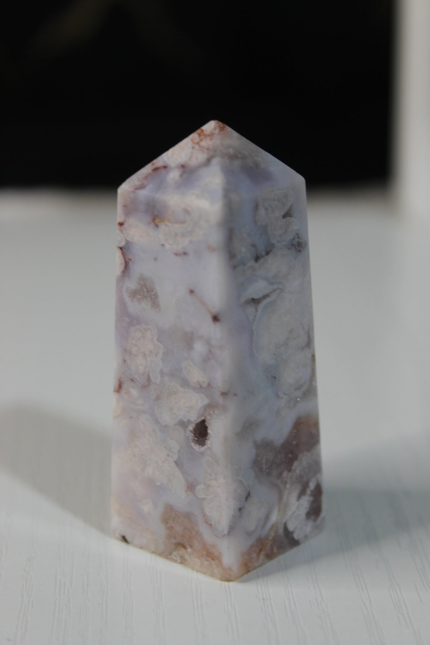 Pink Flower Agate Tower