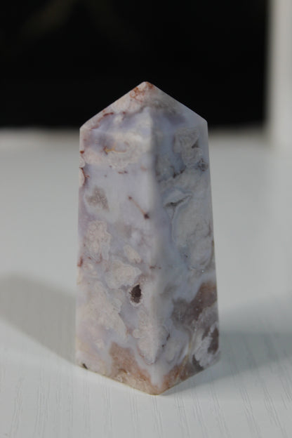 Pink Flower Agate Tower