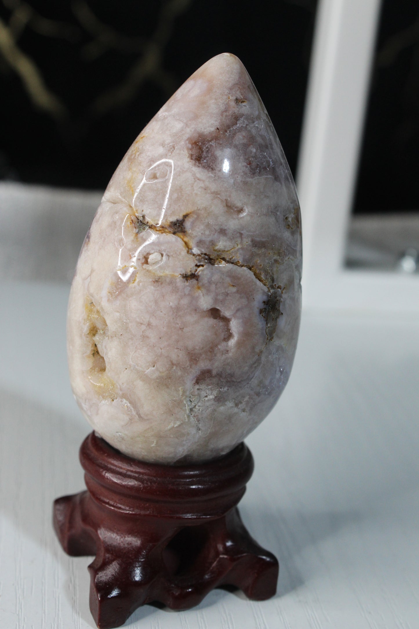 Pink Flower Agate Eggs
