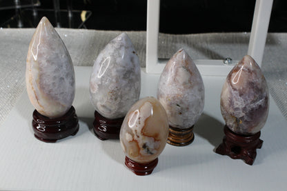 Pink Flower Agate Eggs
