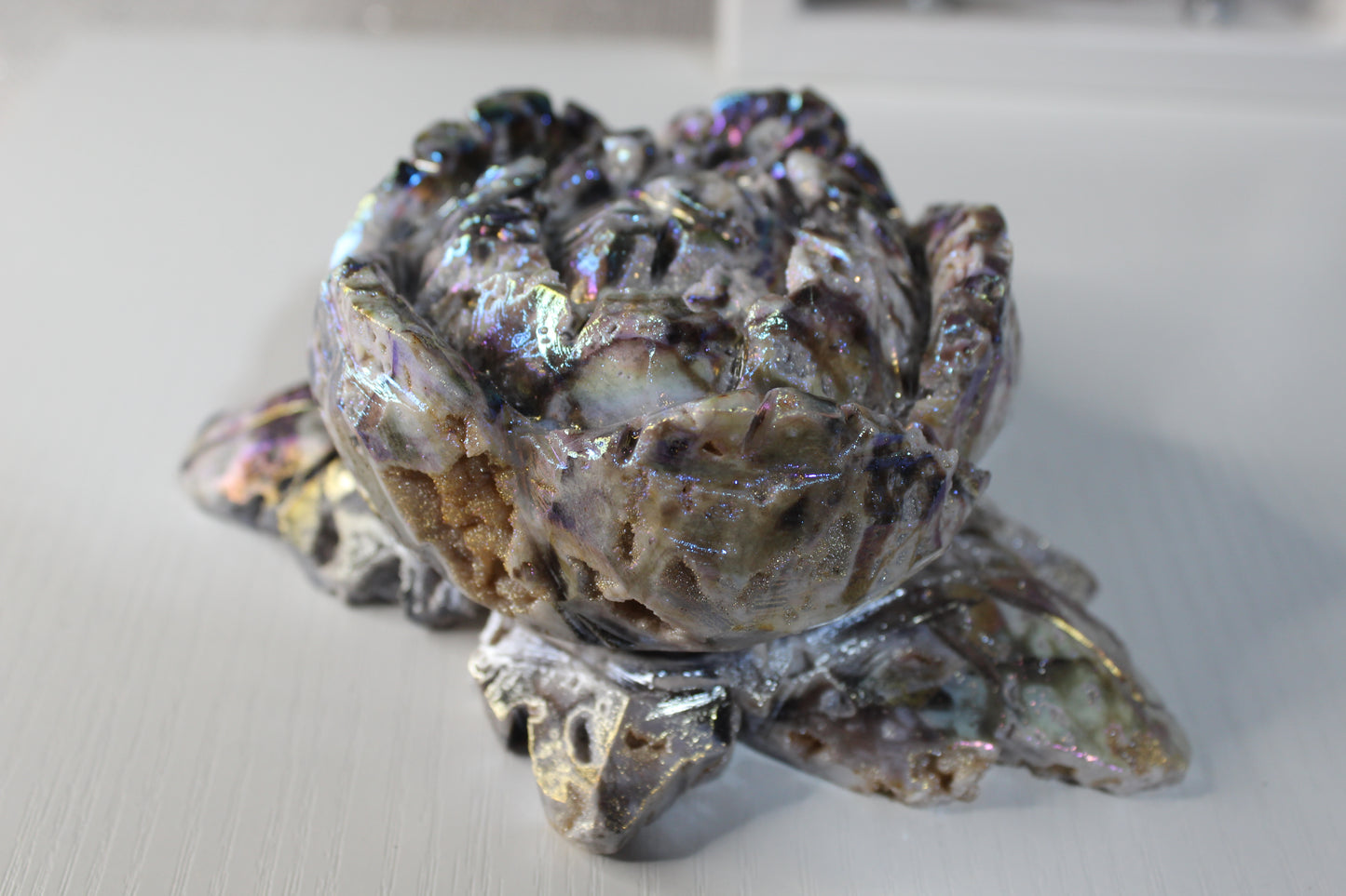 Rainbow Aura Spharlerite Flower