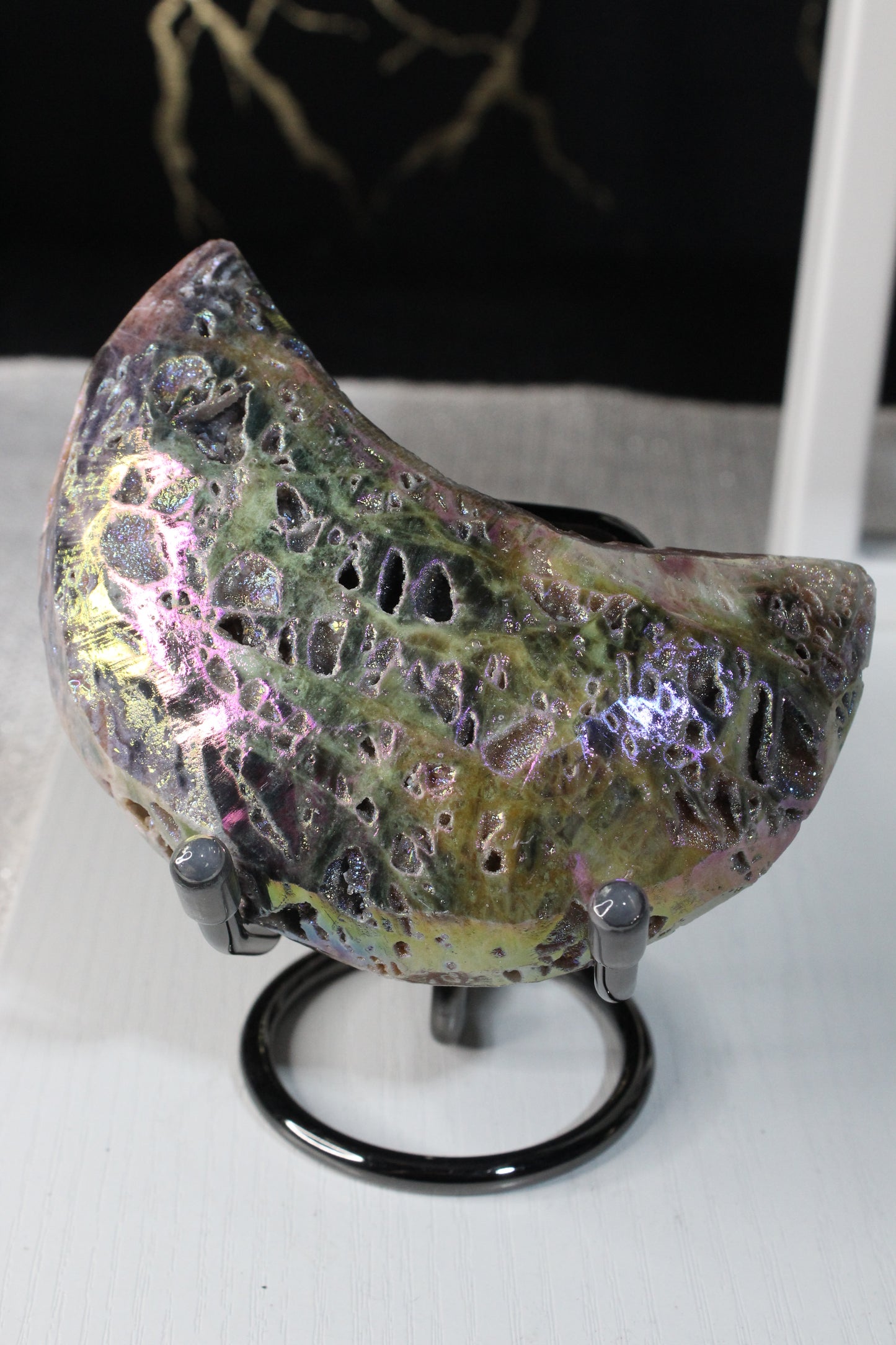 Rainbow Aura Sphalerite Moons