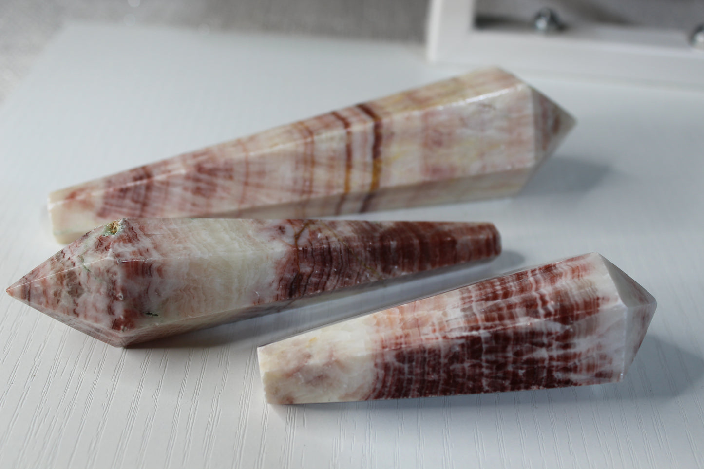 Red Banded Calcite Wands
