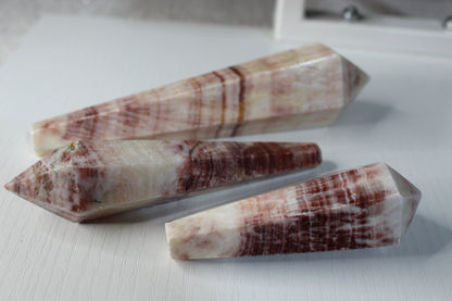 Red Banded Calcite Wands