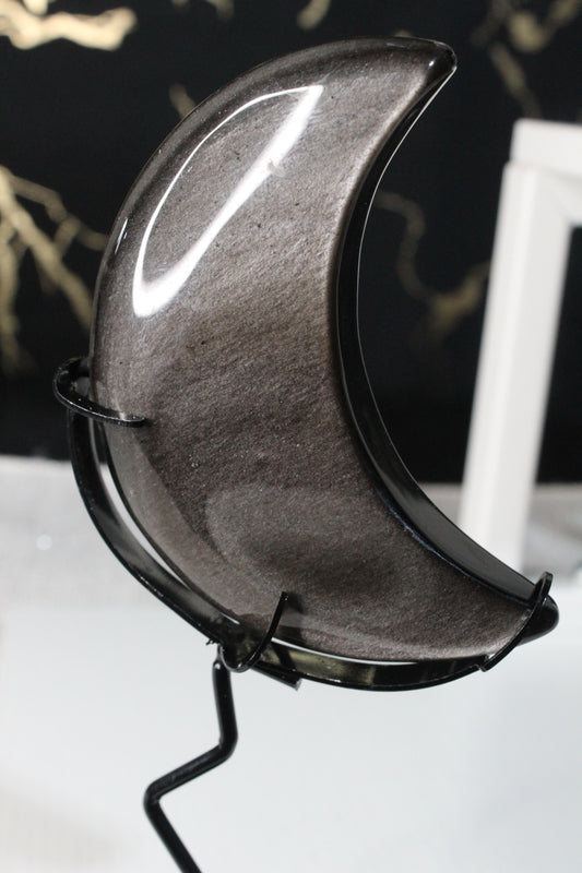 Silver Sheen Obsidian Moons