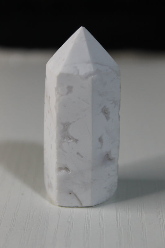 White Druzy Agate Tower