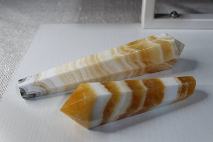 Yellow Banded Calcite Wands